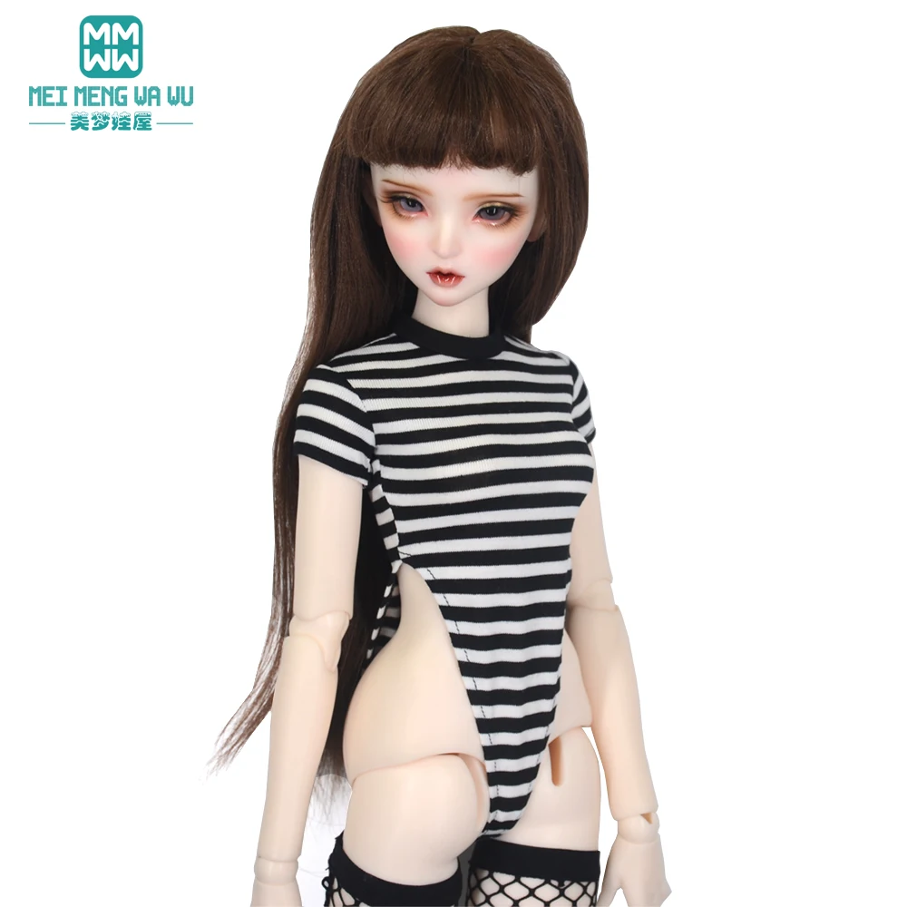 BJD Doll Clothes 58--60CM 1/3 SD DD Ball Joint Doll Accessories Fashion High Fork Bodysuit Tight Leaky Waist T-Shirt