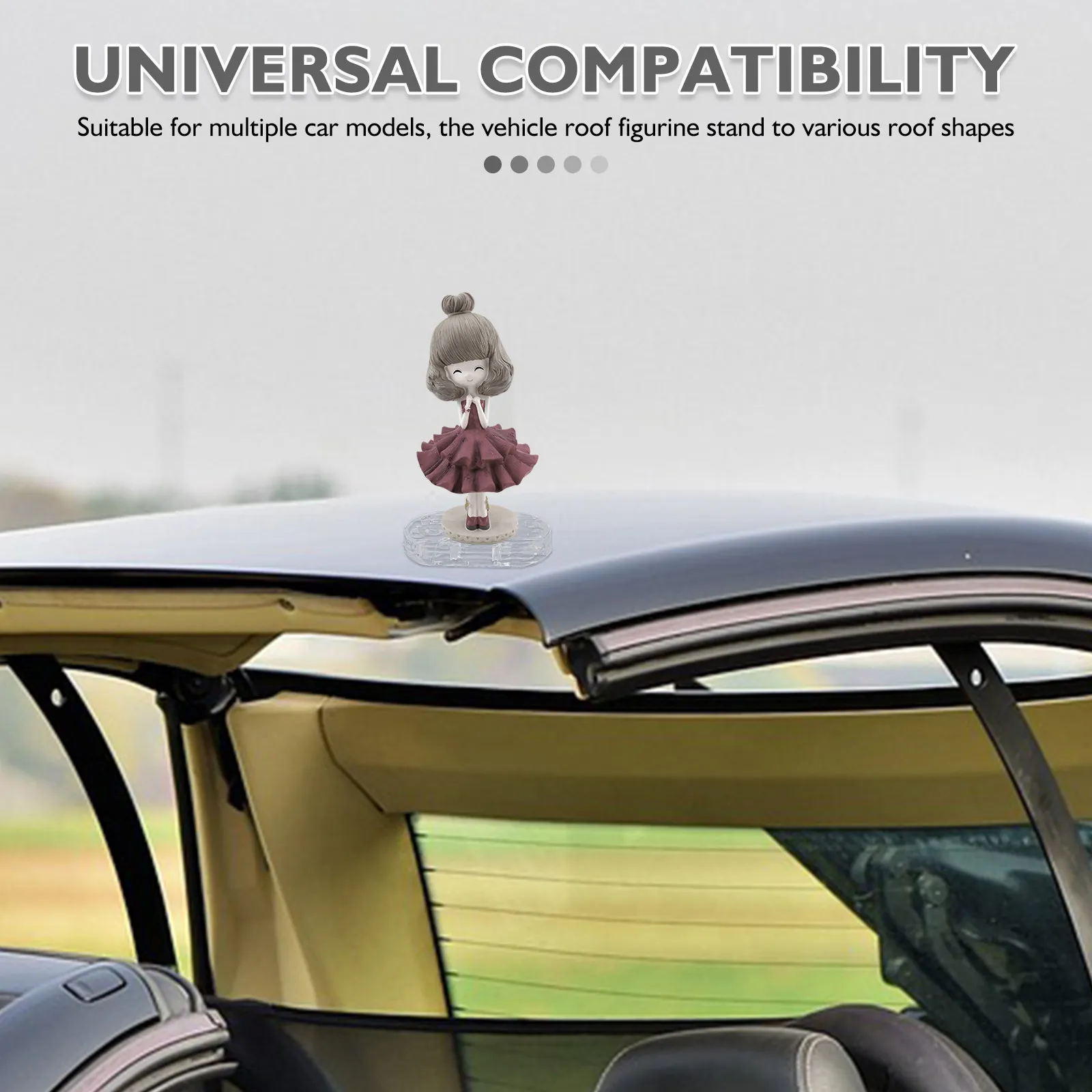 

4Pcs Car Roof Decoration Base Transparent Adhesive Stand Secure Exterior Mount Vehicle Ornament Holder Weather Resistant