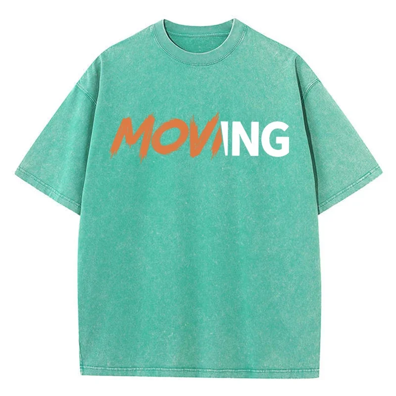 Moving Art Text Pattern Design Man T-Shirts Versatile Pattern T Shirt Cool Kawaii Tshirt Oversized Originality Half Sleeve