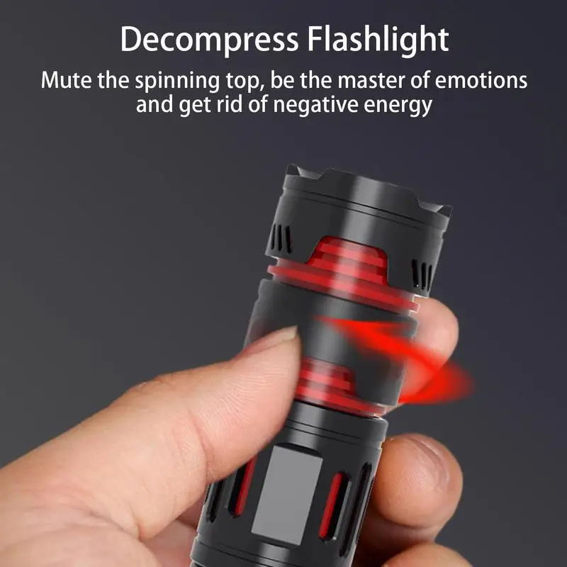 Multifunctional Flashlight High Lumens Flash Light Spinner Waterproof Small Handheld Torch Light For Hiking Biking Home