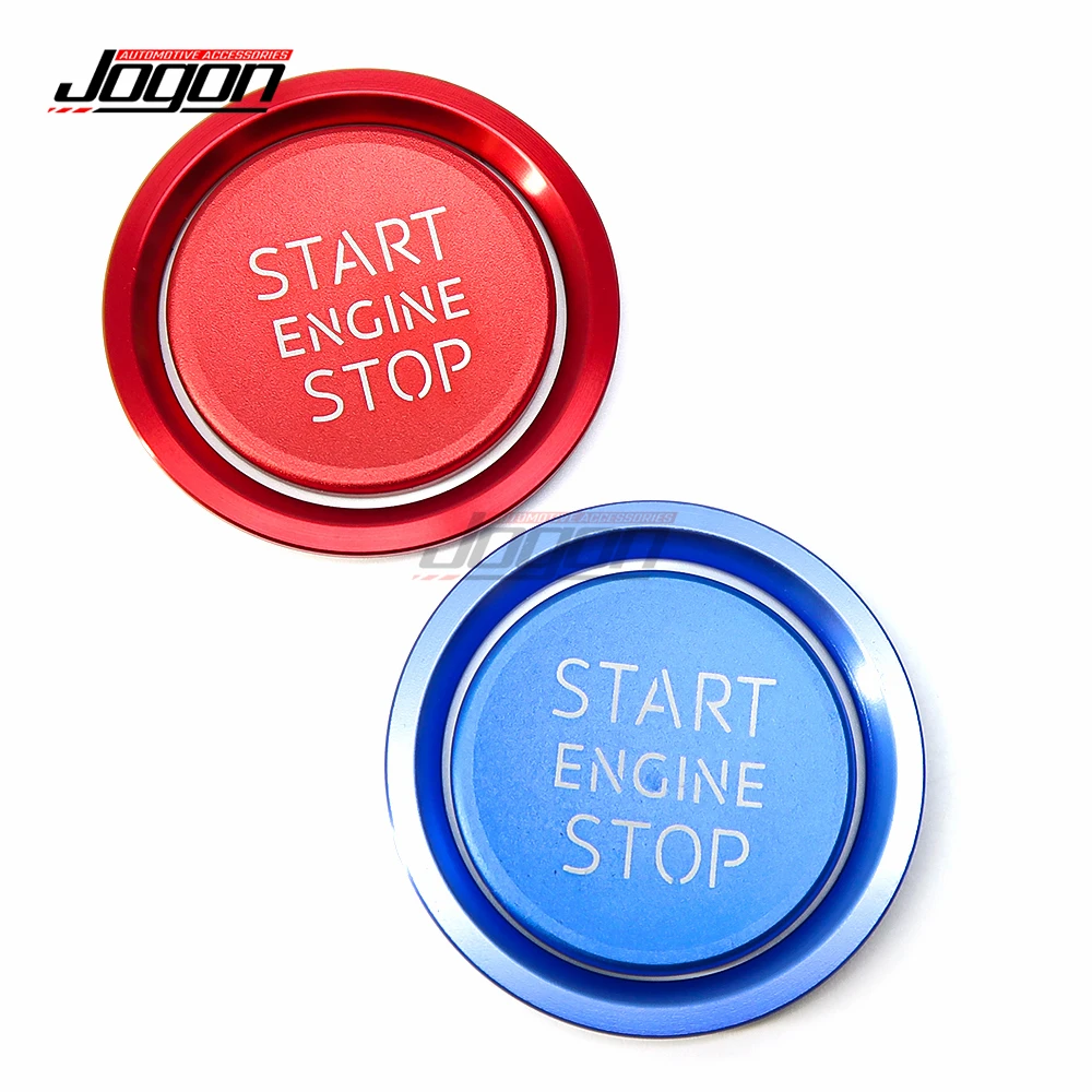 Red & Blue For Audi A4 A5 B9 B8 A6 A6L A7 C7 Q5 8R Car Interior Engine Start Stop Button Ring Ignition Cover Trim Accessories