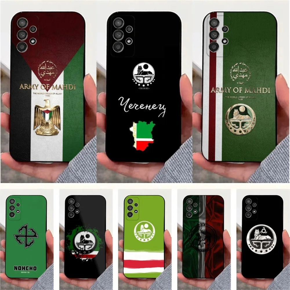 C-Chechen N-National Flag Phone Case For Samsung S25,S24,S23,S22,S20,S21,S10,Ultra,Plus,Lite,FE,Soft Silicone Black Cover