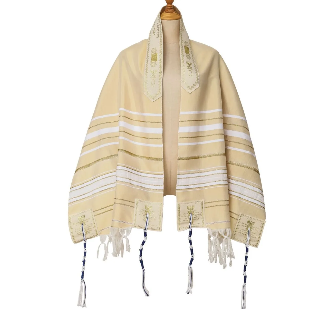 

Jewish Tallit Prayer Shawl Nice Fabric Talis Scarf Women Men Indoor Ourdoor Classic Prayer Shawl Gold Ethnic Wraps 52X180cm
