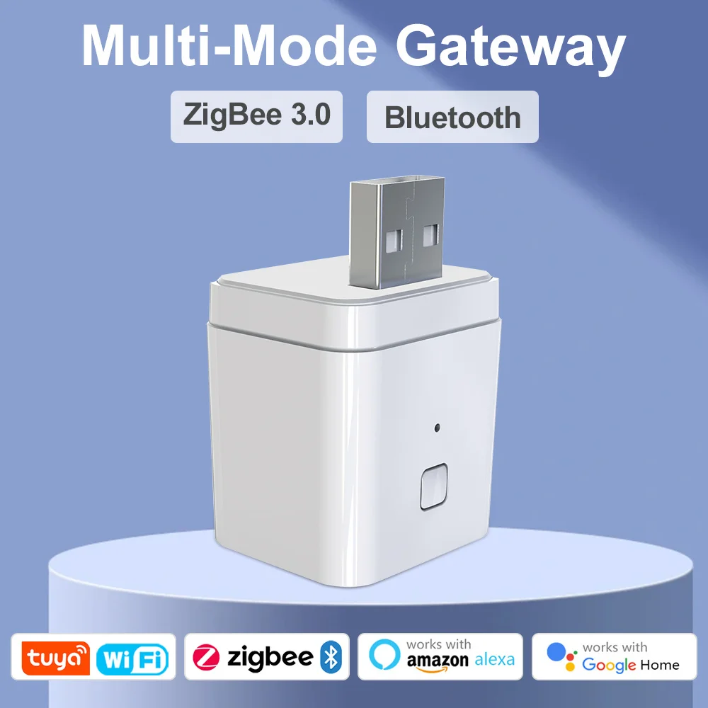 Tuya Micro Smart USB gateway Multi-mode ZigBee Bluetooth Wireless Hub Control Smart Home Control Compatible with Alexa GoogleHom