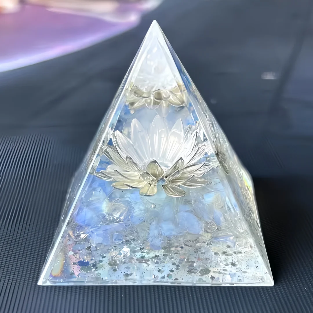 1pc Opal for Lotus Crystal Pyramid, Perfect Gift, Home Decoration