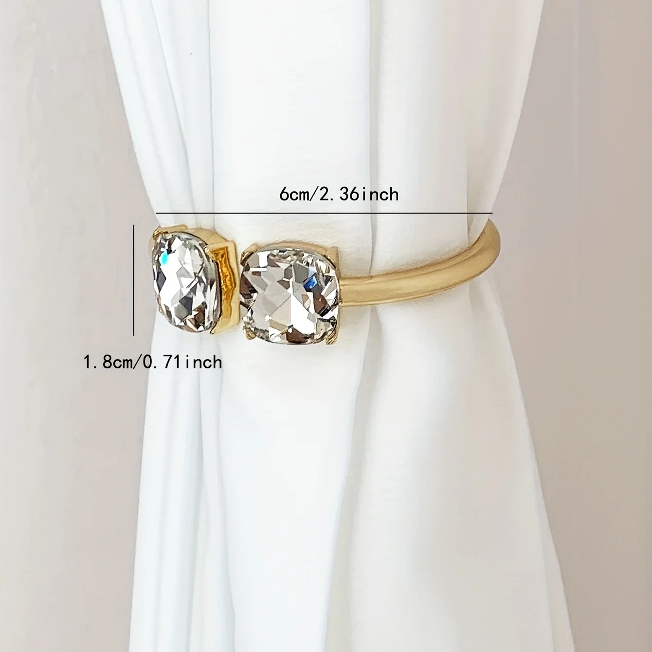 2PCS Gold Chain Curtain Holders - Elegant Metal Window Decor, Easy Install for Home/Offic