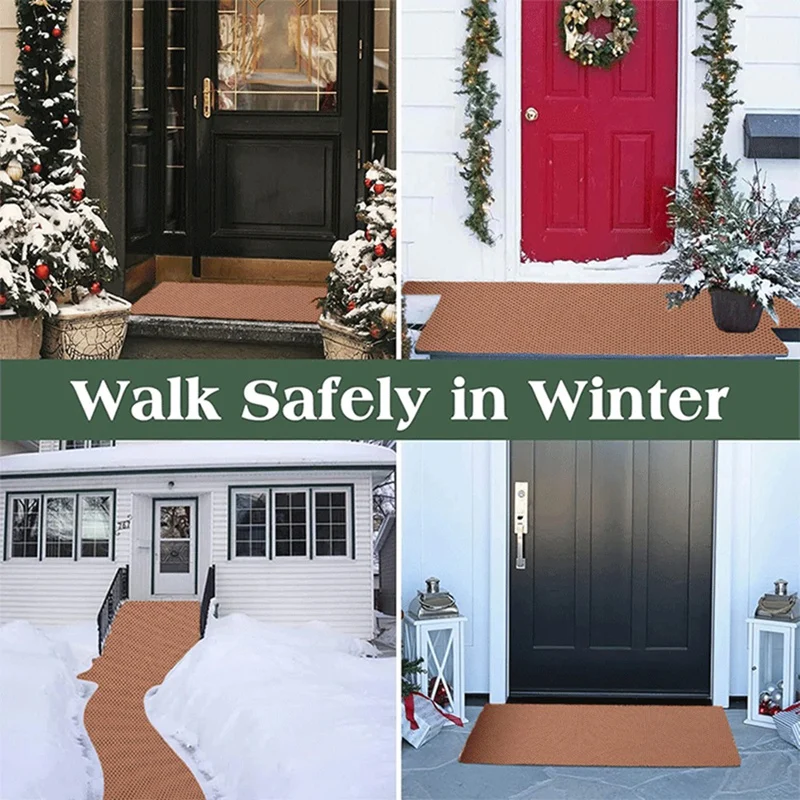 No-Slip Ice And Snow Carpet Mats Felt Carpet Anti-Slip Carpet Mat For Winter Walkways Front Door Stairs Porch Outdoor-AT36