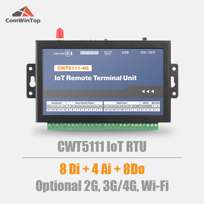 2026 CWT5111 8DI 4AI 8DO Gsm Gprs 4g Wi-Fi Remote Data Acquisition Module Rtu