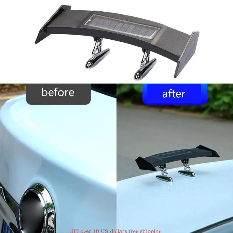 Car LED Spoiler Taillight Solar Powered Rear Wing Warning Lamp Anti-disturbance