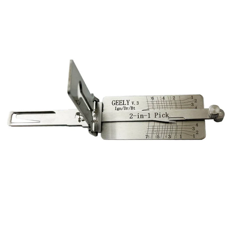 Lishi GEELY V.3 2 in 1 Lock Pick Decoder Ignition Car door open for Geely Panda and Emgrand EC820 models Vertical milling