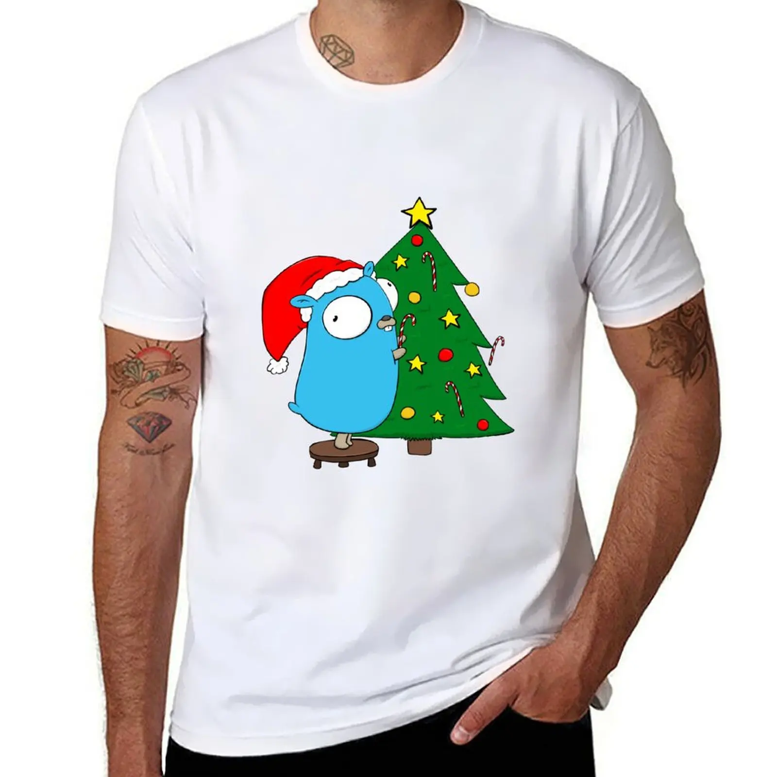 Christmas Tree Gopher T-Shirt t shirt man designer man t shirts high quality luxury brand man graphic t shirt T-Shirt
