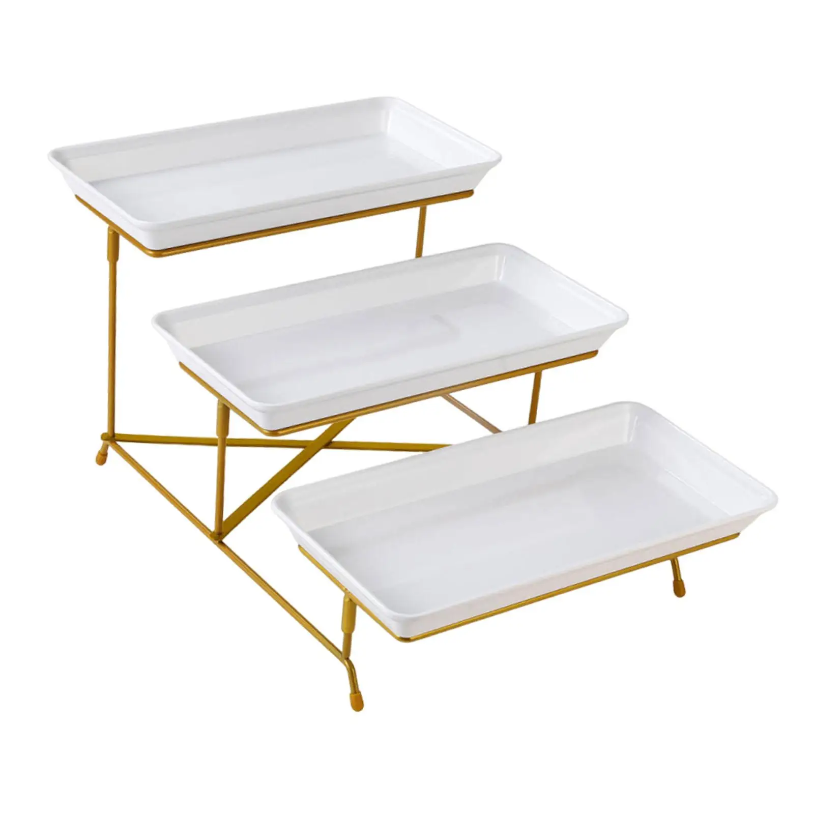 3-stöckiges Serviertablett, Robust, Servierplatten, Obst-Dessert-Ständer, Cupcake-Präsentationsständer, Multifunktional für Kuchen, Cupcakes