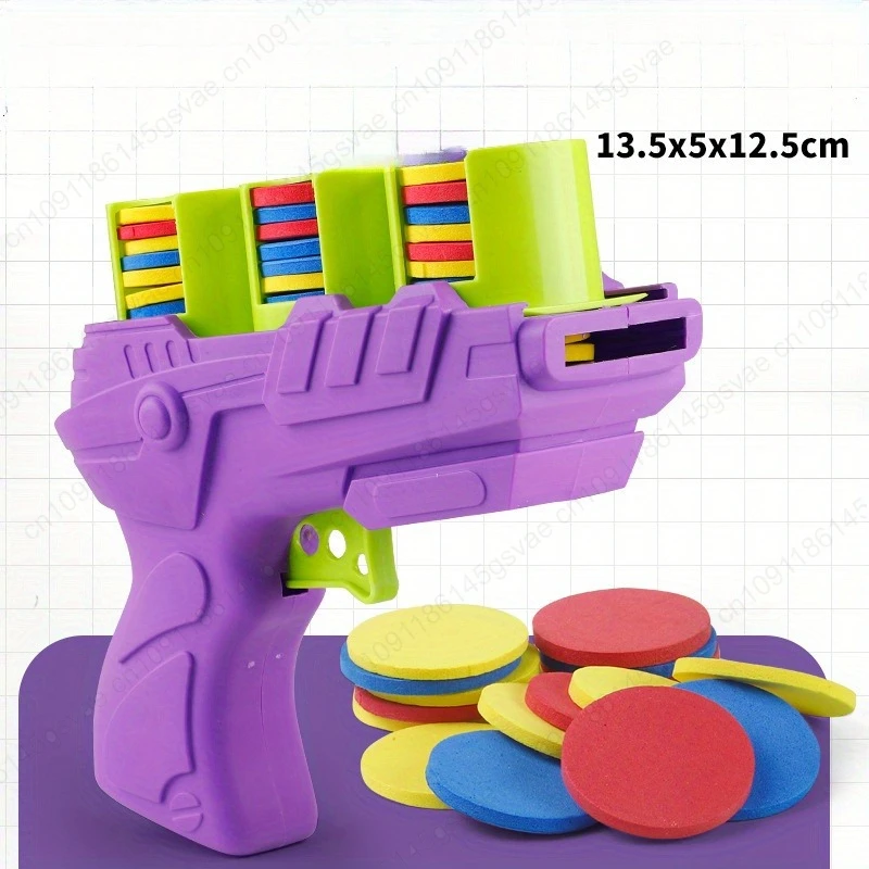 Pistola de disco voador de eva para jogador, brinquedo interativo para pais e filhos com balas macias para crianças, jogo de segurança interno e externo