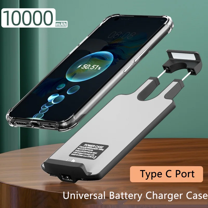 Type-C/for iPhone/Mirco USB Interfaces Powerbank 6800mAh/10000mAh Universal Battery Charger Case Stretch Portable Power Bank