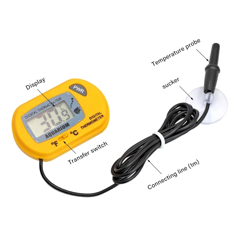 Fish Tank LCD Digital Aquarium Thermometer Temperature Water Meter Aquarium Temp Detector Fish Alarm Pet Supplies Tool Aquatic