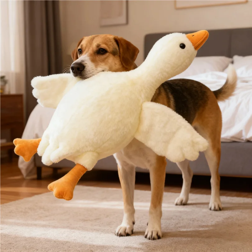 

50cm Soft Goose Plush Toy for Cats Dogs Relax Pet Companion Anxiety-Relieving Dog Buddy Energy Release Gift for Pets