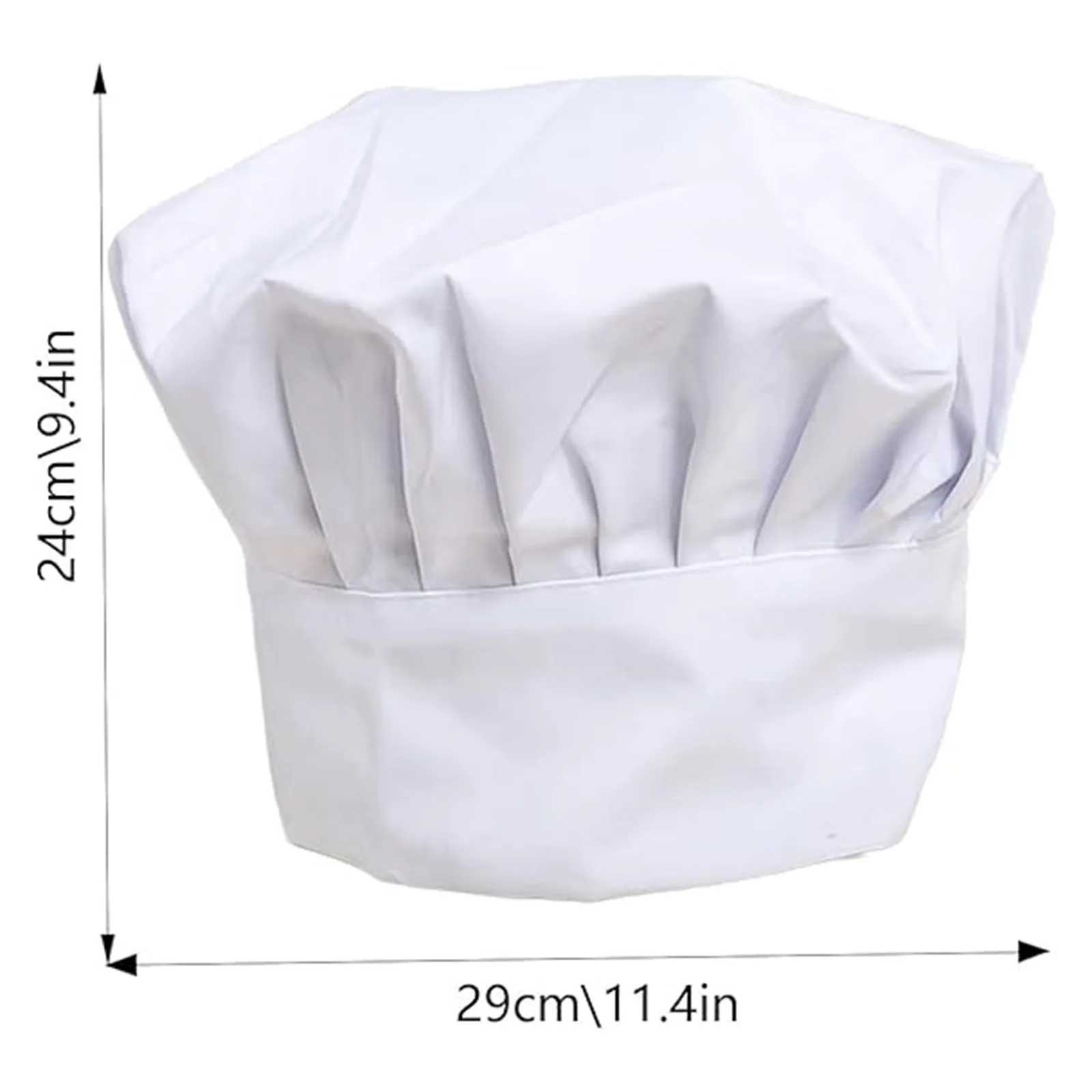 Czapka kucharska robocza, oddychająca, plisowana, lekka, do restauracji, hotelu, dla kelnerki, do fast foodu, do piekarni, jednolita.