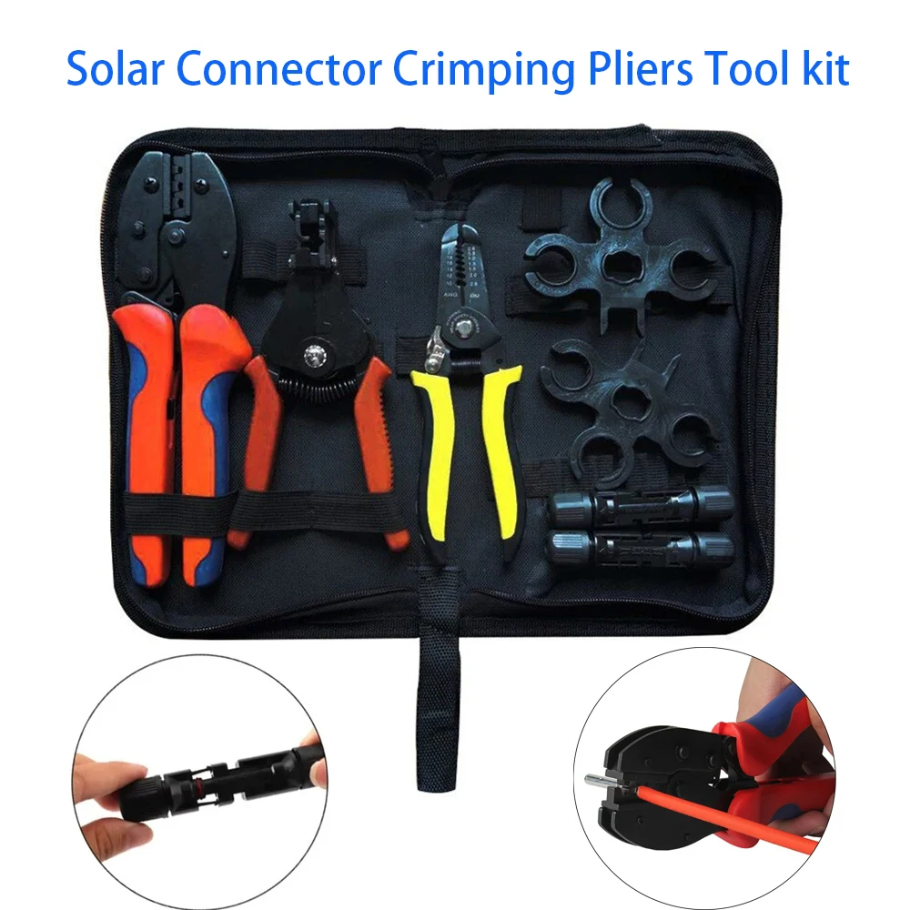 

Solar Connector Terminal Wrench Tool Kit Solar Connector Crimping Pliers Tool PV Wire Stripper Tool Set For Cable Installation