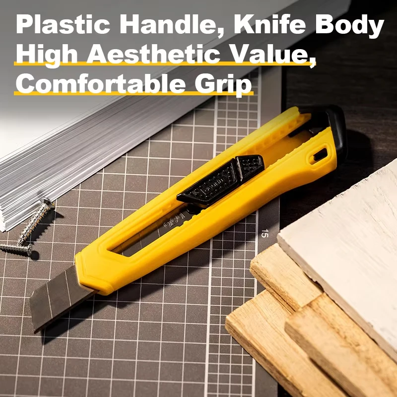 18mm Utility Knife SK5 Blade Heavy Duty Box Cutter ABS Plastic Handle Auto Lock Safety Cutting Tool For Office Home Warehouse