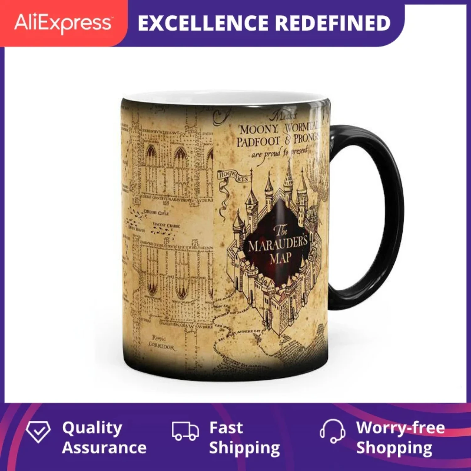 

Creative Magic Mug,Color Changing Mug Marauders Map Mischief Managed Wine Tea Cup Hot Drink Cup Creative Drinkware Gifts