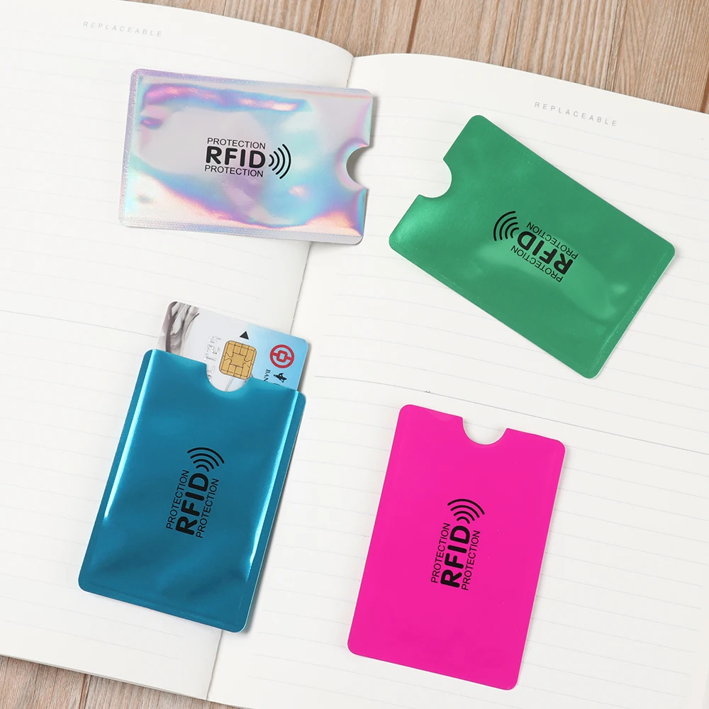 5Pcs Anti Rfid Aluminum Foil Card Holder Bank Credit Cards Anti-theft Protect Case Cover Slim Safety Card Sleeve Wallet