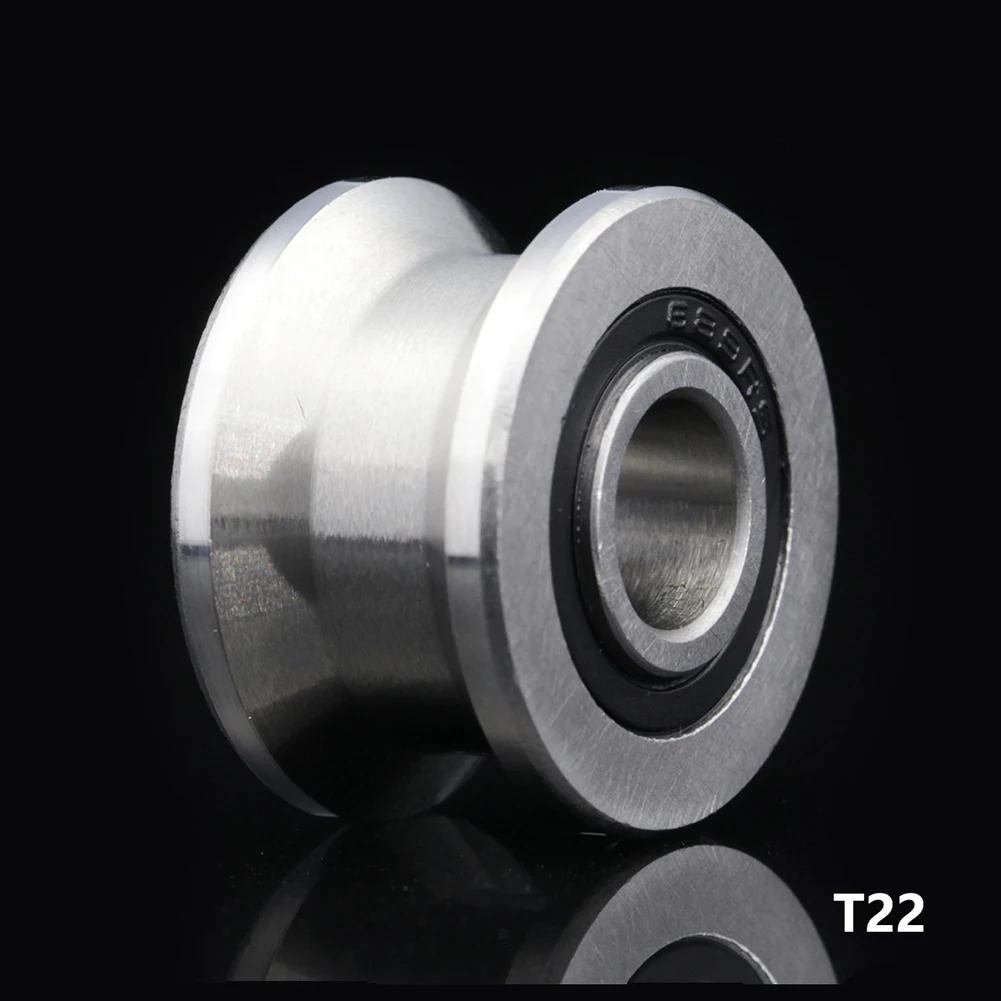 

Sliding Rollers Bearing U22 T22 Shaped Groove Round Bottom Track Pulley Bearing for Models Toys and Power Tools Applications