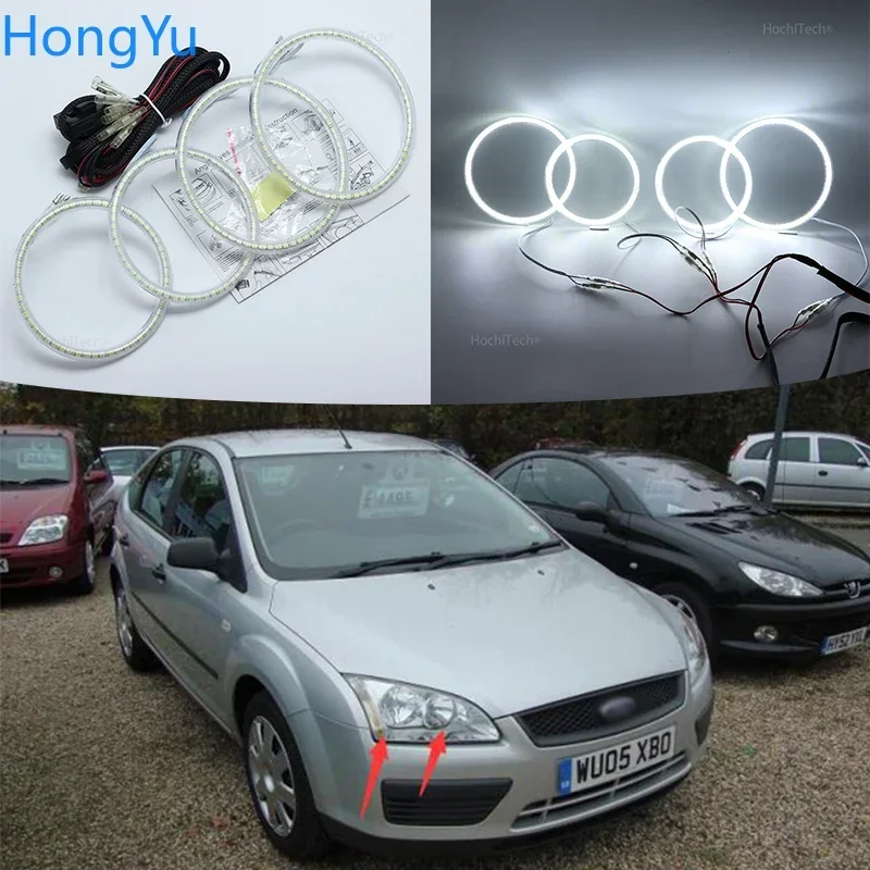 

Excellent Angel Eyes Ultra Bright Smd Led Angel Eyes Kit Rings for Ford Focus II Mk2 2004 2005 2006 2007 2008