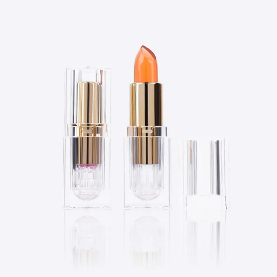 Custom 6colors Clear Tube Lip Balm Hydrating Moisturizing Long Lasting Non-fading Easy To Apply Color-chaning Lipstick Bulk