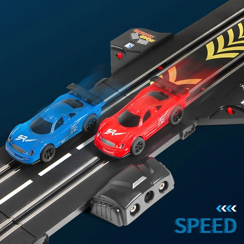 RC Railway Car1:43  Accessories Toy Electric Race Track Vehicle Double Battle Speedway Profissional Slot Car Circuit Racing Gift