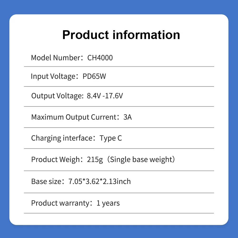 ETESBAY CH4000  Smart Battery Charger For Hamilton C2 C3 For Inspired Energy Battery NL2024HD RH2024 ND2054 RRC2024 NI2020 NI202