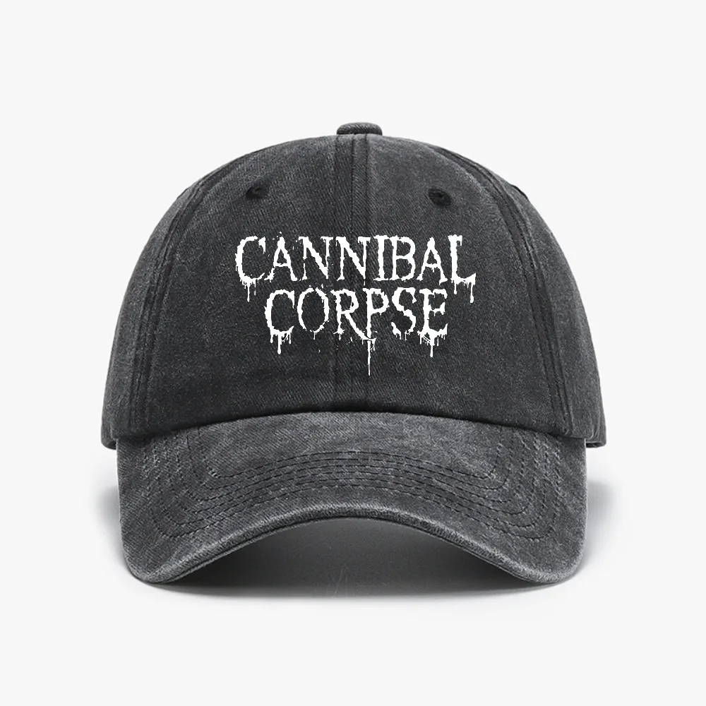

Cannibal Corpse Butchered at Birth Punk Rock Baseball Cap Adjustable Solid Color Heavy Metal Band Distressed Hat