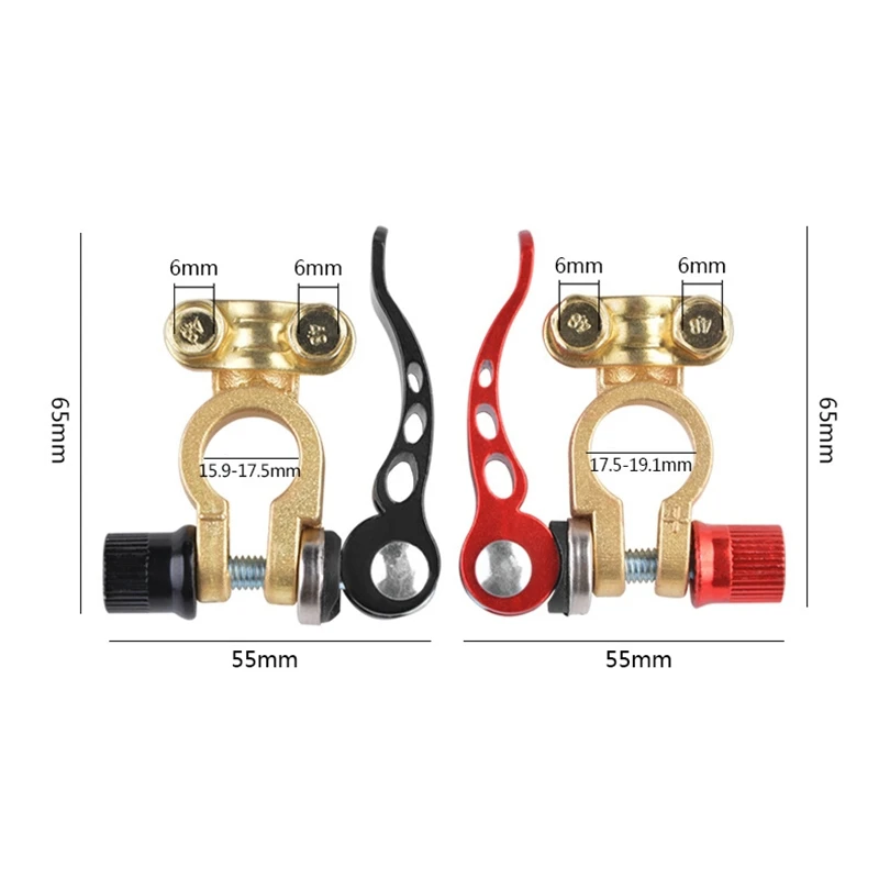 1 Pair Toolless Quick Disconnect Battery Main Cable Post Terminal Shut-Off Connectors For Car Truck