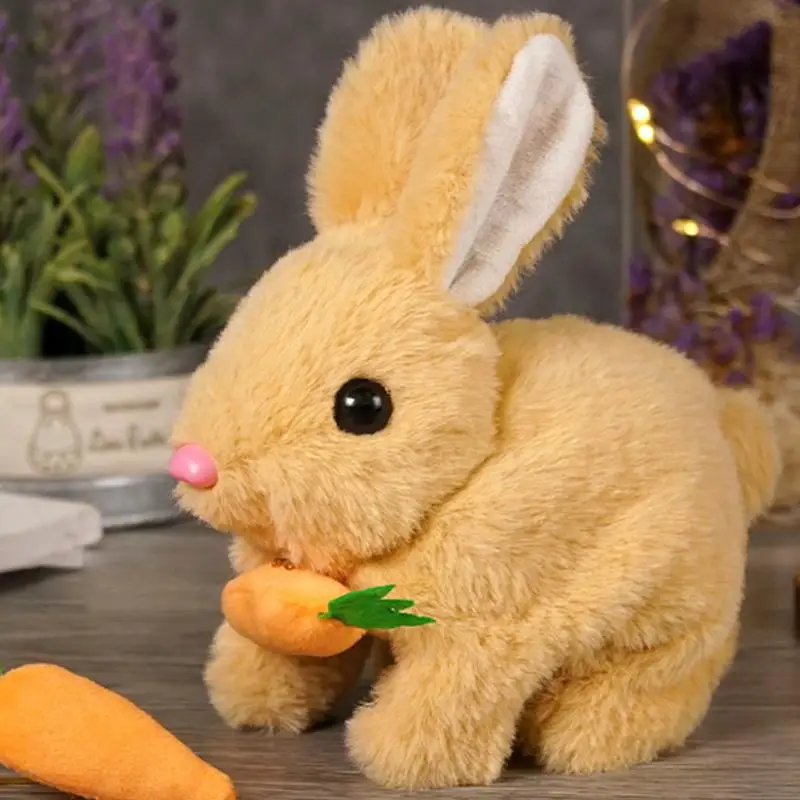 Conejito realista de juguete, conejito de Pascua, muñeco suave, juguetes de peluche, juego interactivo, conejo, muñecas lindas, orejas saltadoras y temblorosas, mascota electrónica