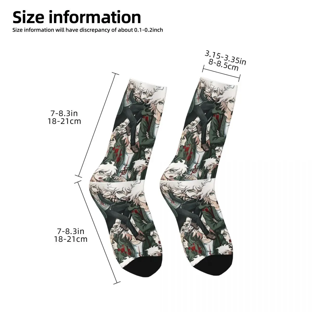 Nagito Komaeda Voice Hope Retro Danganronpa Makoto Game cosy Unisex Socks Warm Happy Socks Street Style Crazy Sock