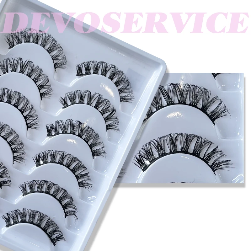 Devo service Wimpern neue 6 Paare 3d russische Streifen dd Curl falsche Wimpern Faux Nerz Wimpern flauschige wieder verwendbare Make-up Wimpern