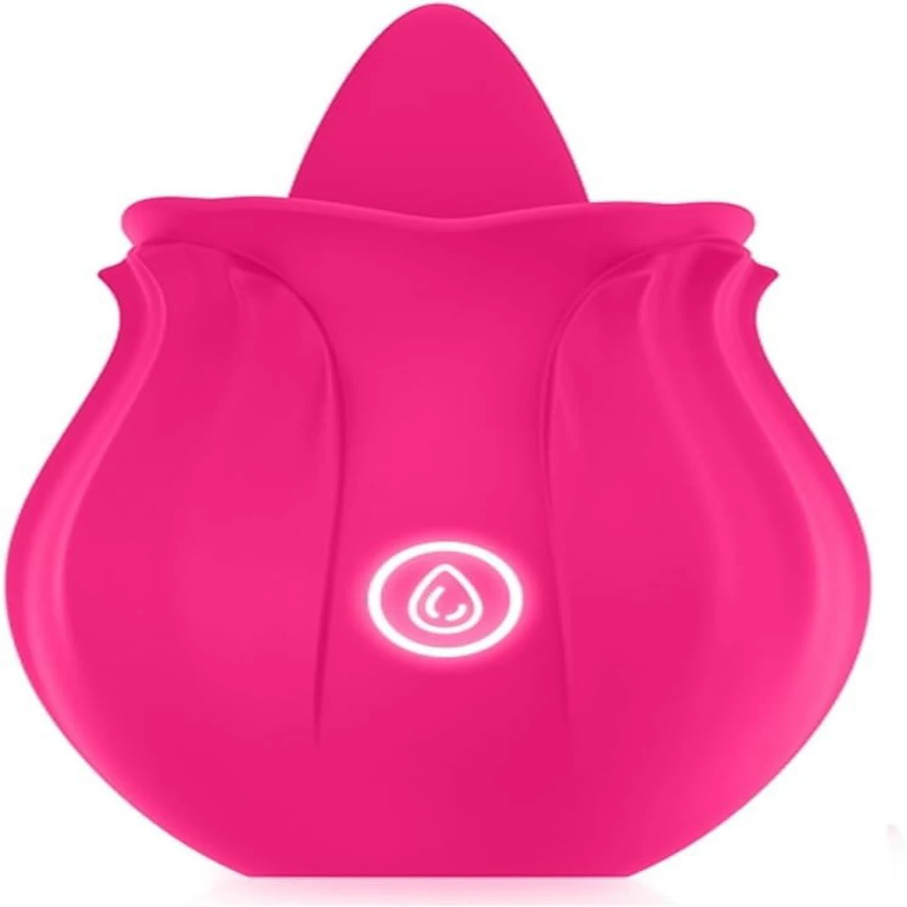 Rose Shape Tongue Vibrator for Women, G-Spot Clitoral Massager, Rechargeable Adult Sex Toy for Her, Couples Pleasure Toy Gift
