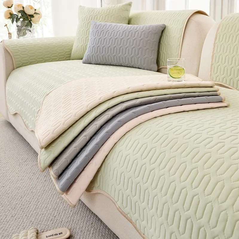1PC Breathable Ice Silk Sofa Cushion Covers for Living Room Summer Universal Cooling Latex Gel Seat Pad Non-slip Couch Protector
