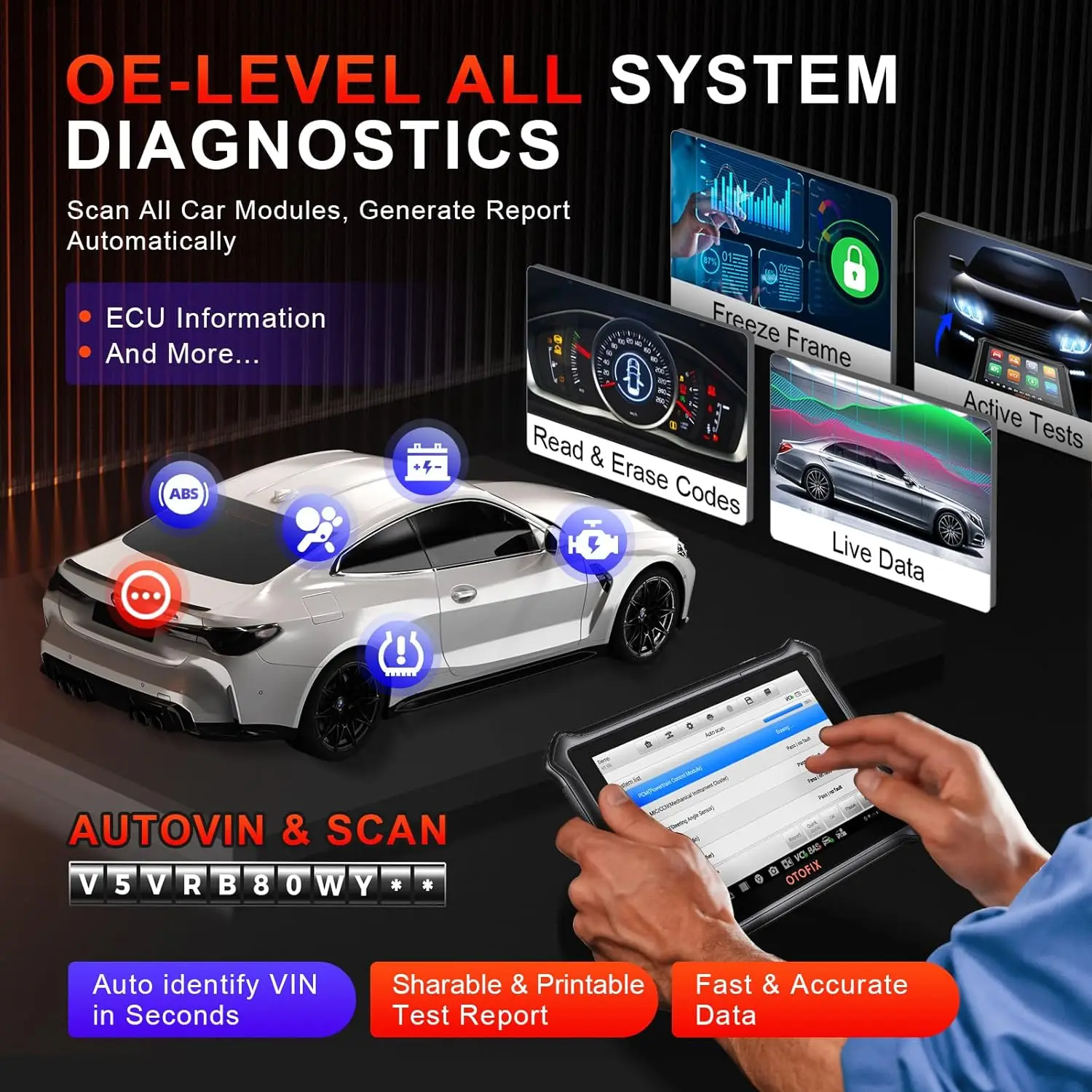 OTOFIX D1 Lite Bluetooth Scanner Bidirectional Diagnostic Tool Brazil Latin American models Fiat Brazil, GM Brazil,Maruti Suzuki