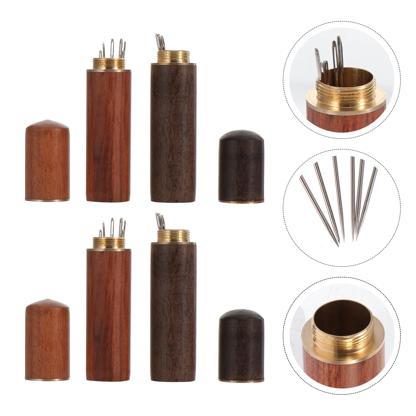 2 مجموعة الذاتي خيوط الإبر الفولاذ المقاوم للصدأ أدوات خياطة العين الكبيرة للملابس إصلاح الحرف اليدوية صياغة إبر الحياكة #4