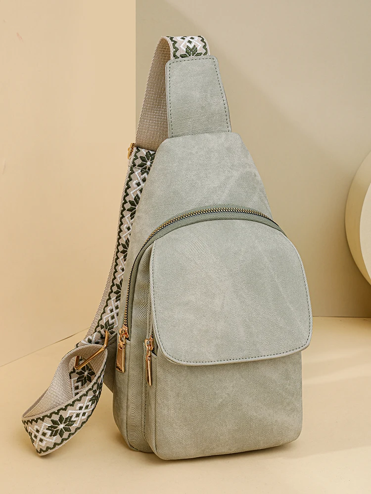 New 2024 Women's Crossbody Chest Bag Soft Leather Casual Versatile Single Shoulder Phone Wallet Small Backpack Mobile Money Bag