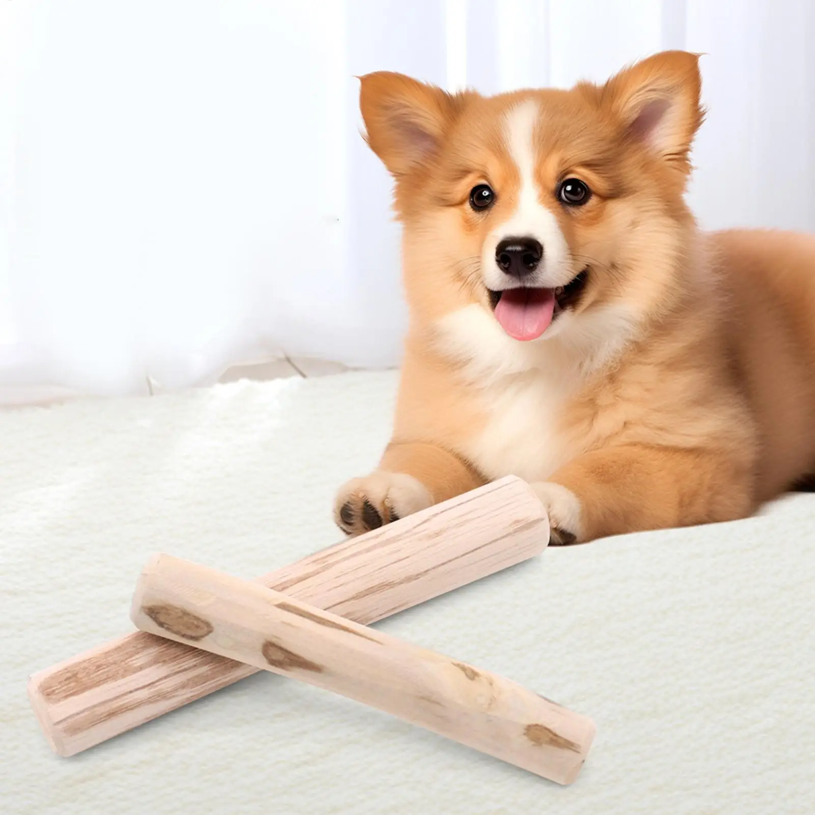 Hundekau-Spielzeug für Starke Kauer 2 Stück Natürlicher Kaffeebaum-Holzstab Zahnpflege-Leckerlis Kauspielzeug für Welpen Beschäftigung Outdoor-Spiel