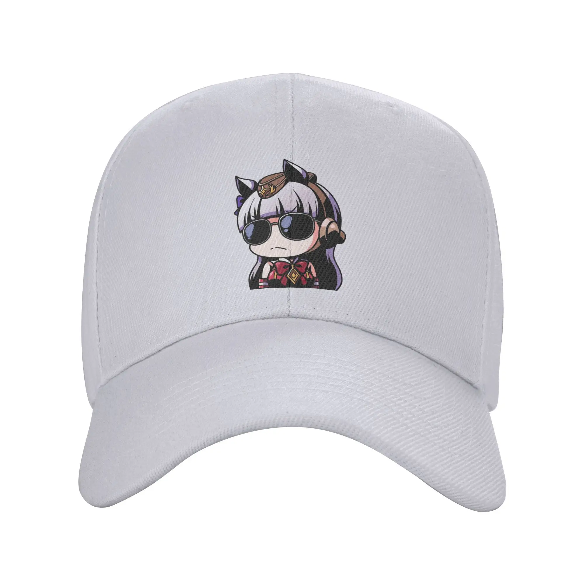 Unisexowe złote czapki z daszkiem w stylu hip-hop z motywem statków i motywem Uma Musume Pretty Derby, poliestrowe czapki typu trucker, czapki robocze, regulowane czapki trucker.