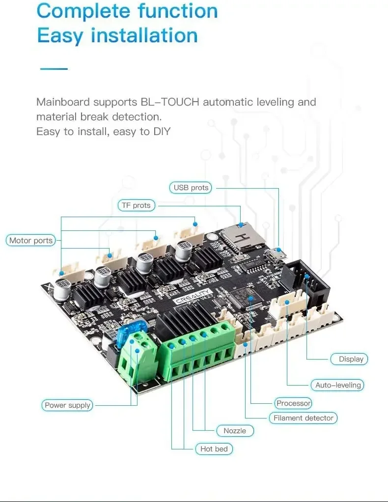 Creality 3D Ender 3 4.2.7 Silent Mainboard For Ender 3/Ender-3 V2/Ender 3 Pro/Ender-3/Ender-5/Ender-5Pro/Ender-3 Max