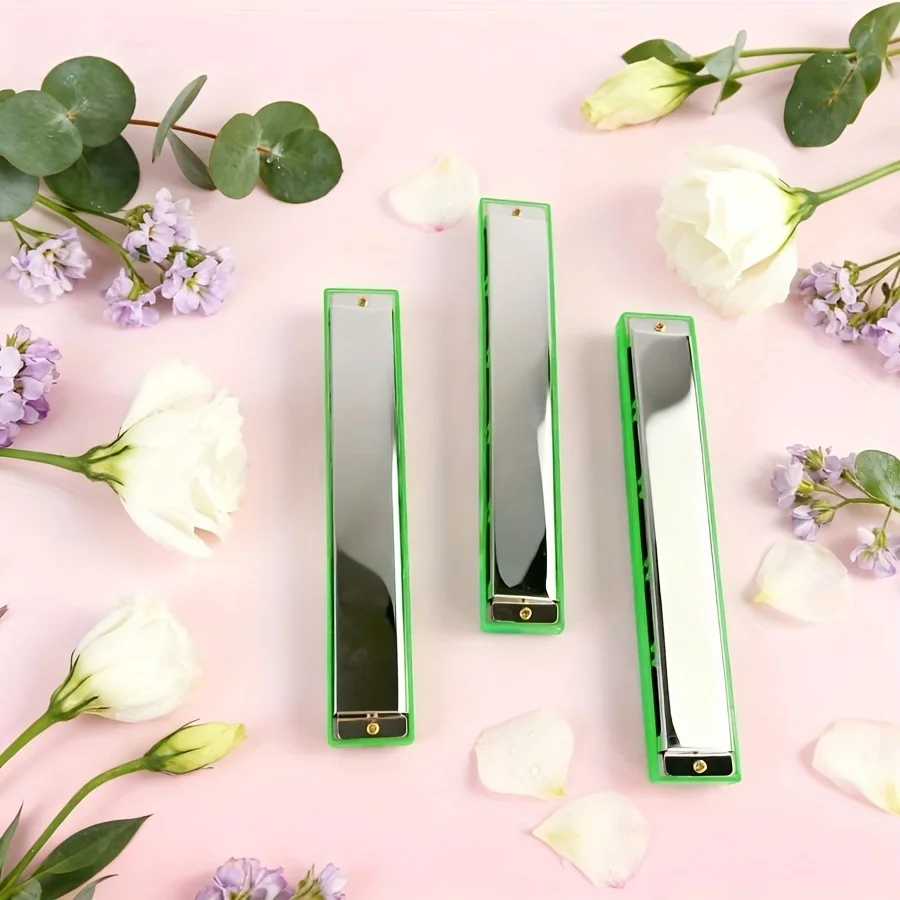 24-Hole Metal Harmonica for Beginners, Portable Entry-Level Mouth Organ, Unisex Easy-to-Play Instrument for Self-Learning