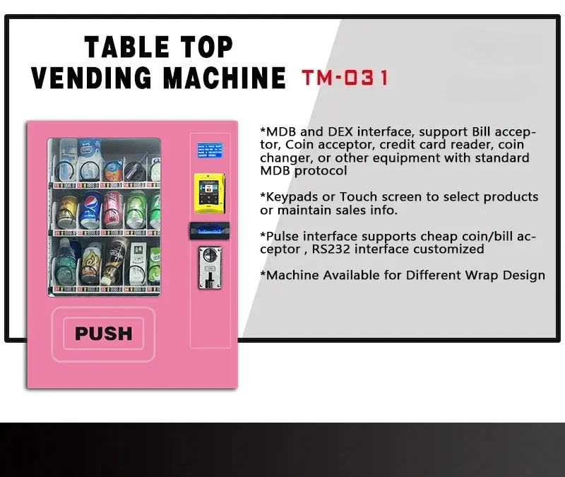 

Desktop Vending Machine for Small Snacks and Drinks