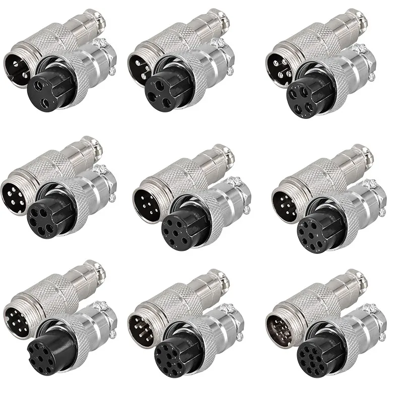 2PCS GX16 Circular Connectors Set Male And Female 2pin 3/4pin/5/6/8core Butt Plugs for Electronics