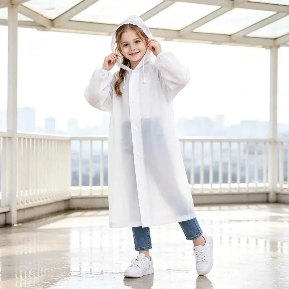 Heavy Duty Rain Poncho with Hood Thick Eva Raincoat for Adults Kids Heavy Duty Full Body Rain Poncho with Adjustable for Adults