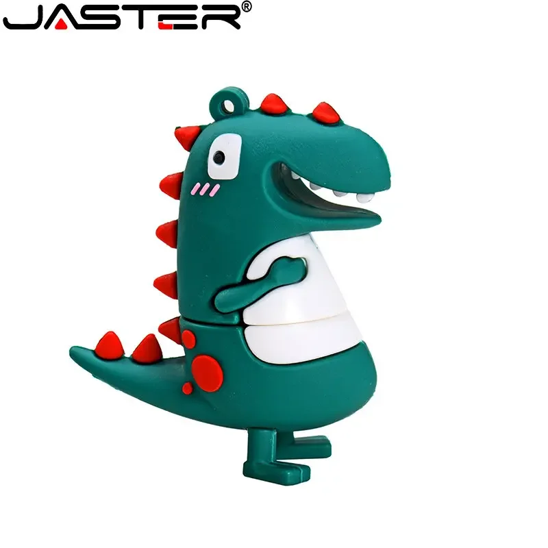 JASTER-Clé USB 2.0 verte en silicone pour enfants, disque U de dessin animé, belle clé USB, clé USB, 8 Go, 16 Go, 32 Go, 64 Go, cadeaux