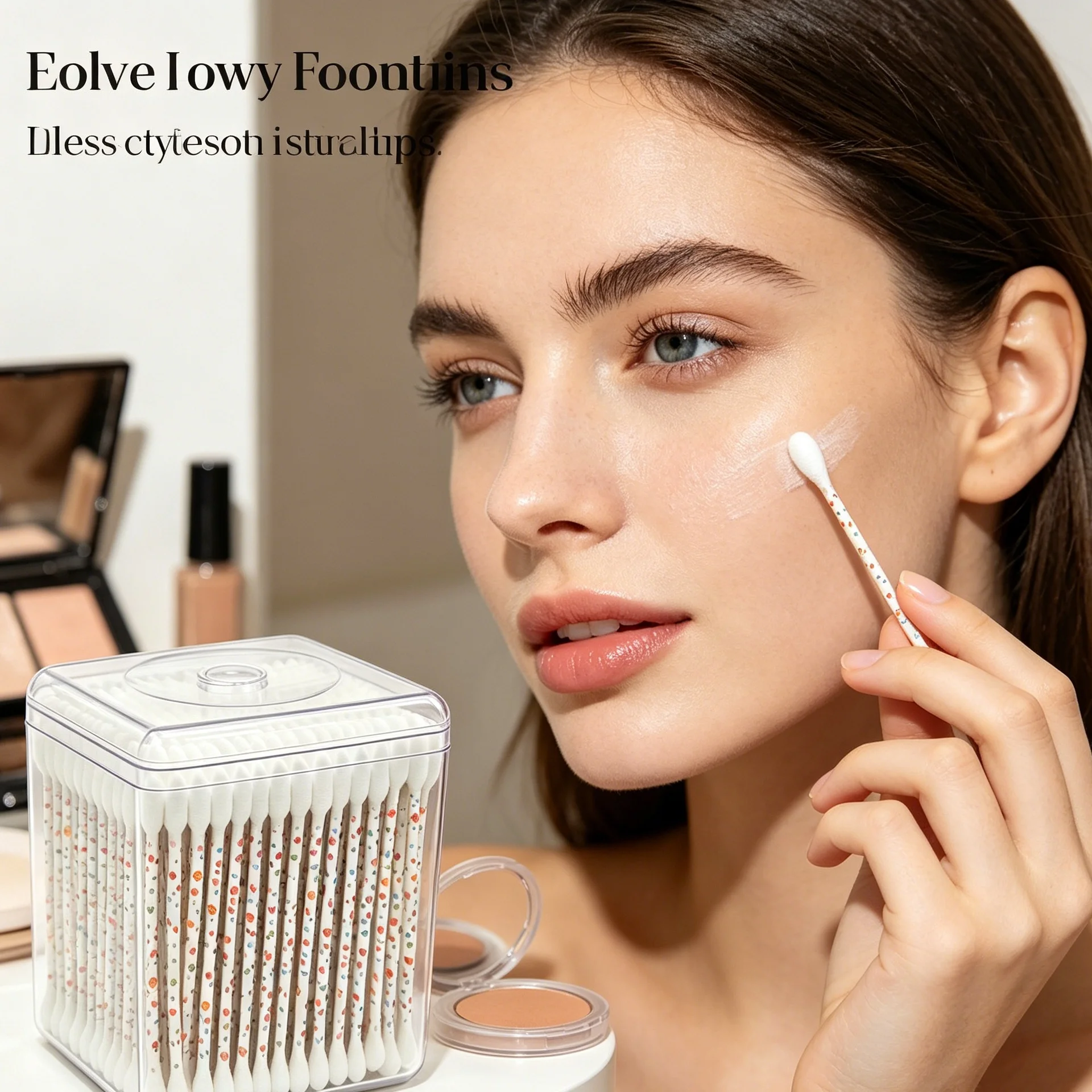 1 box containing 200 pieces of floral paper stick double-ended cotton swabs, suitable for the whole family and versatile.