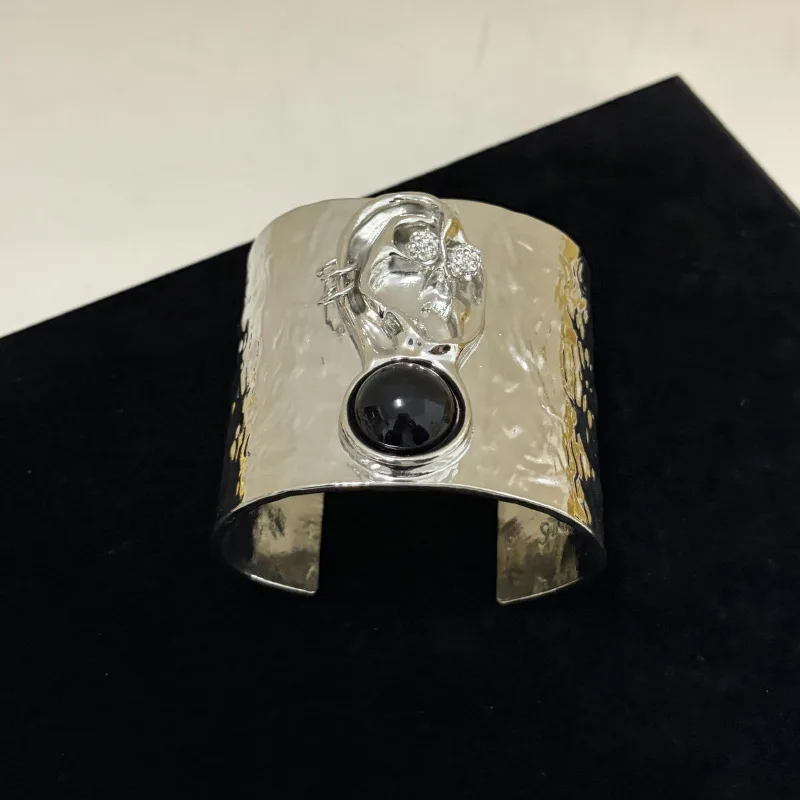 1PC Übertrieben Metall Legierung Ohr Gesichts Manschette Armband für Frauen Mode Schmuck Hand Offene Armreif Zubehör – Detail 8